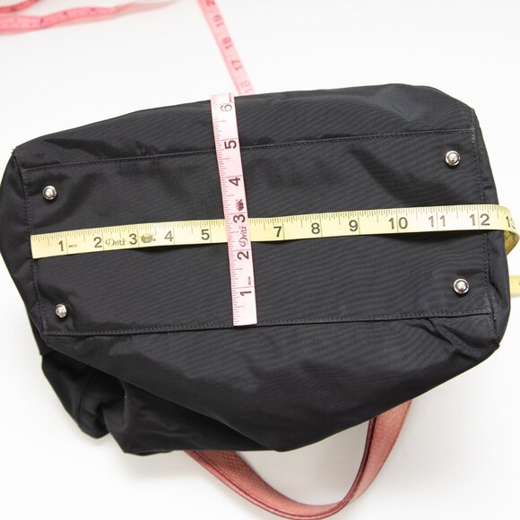 Kate Spade "Maddie" Nylon Drawstring Shoulder Bag Snakeskin Strap 2000s Black - Picture 10 of 12